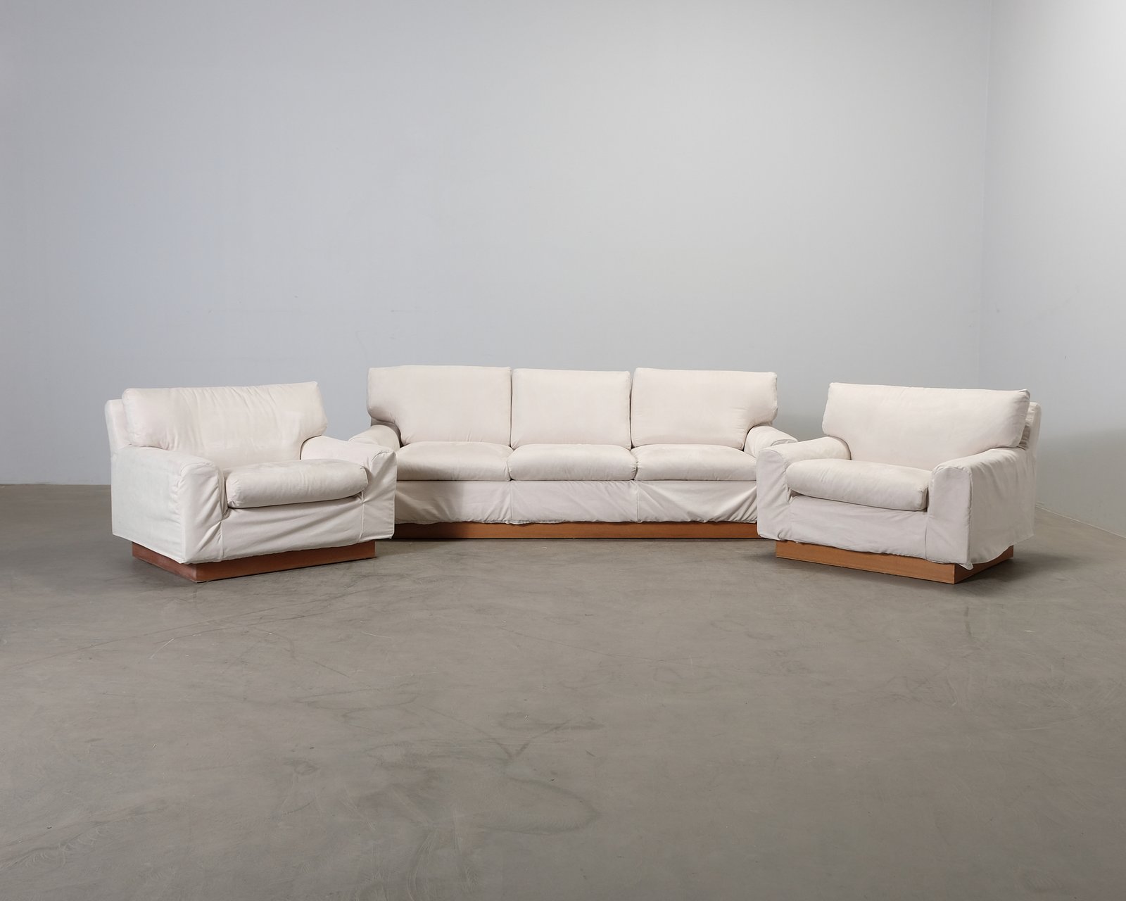 Vintage soffgrupp inkl. 3-sits soffa och två fåtöljer