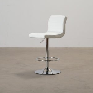 Aura bar stol vit / krom, set om 4