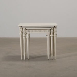 Gustaviansk stil seriebord 3 delar naturvit