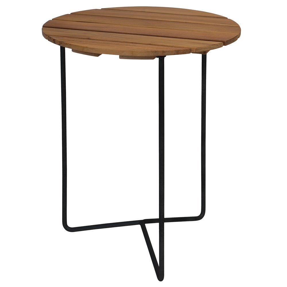 Grythyttan Stålmöbler, Bord 6B 60 Obehandlad teak / svart stativ