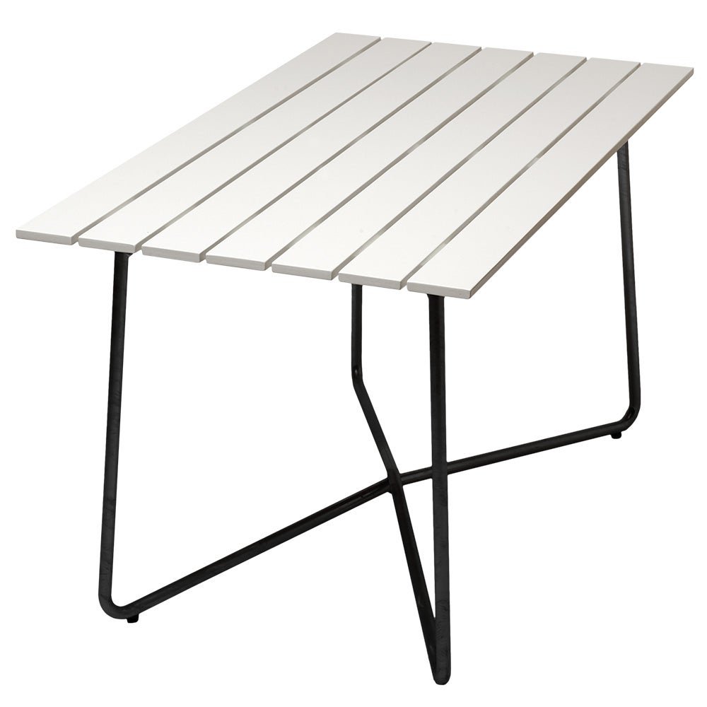 Grythyttan Stålmöbler, Bord B25A 120 Vitlackad Ek / Svart Stativ