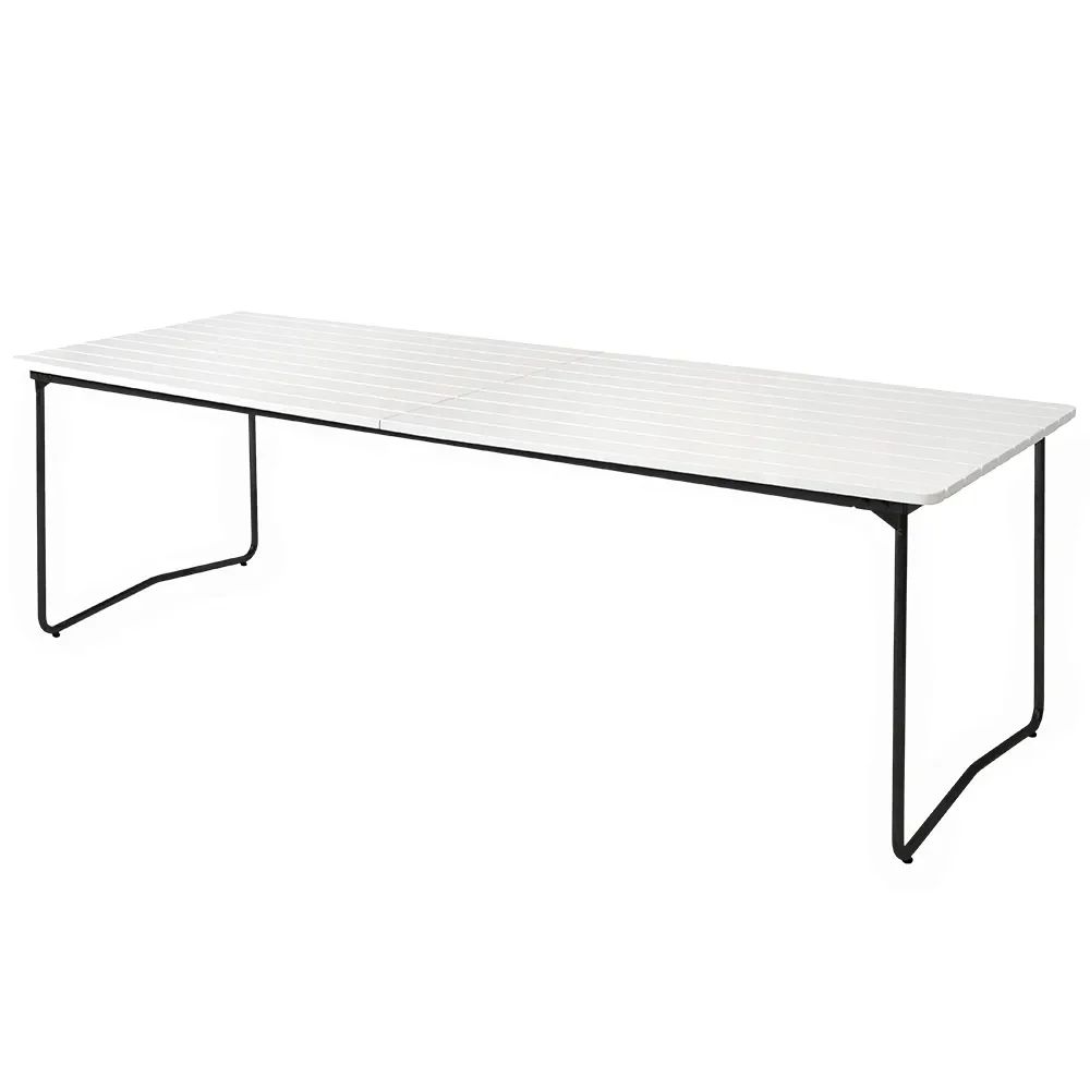 Grythyttan Stålmöbler, Matbord B31 230 Vitlackad ek / svart stativ