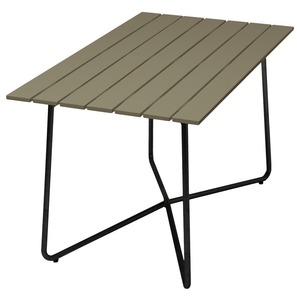 Grythyttan Stålmöbler, Bord B25A 120 Grönlackad Ek / Svart Stativ