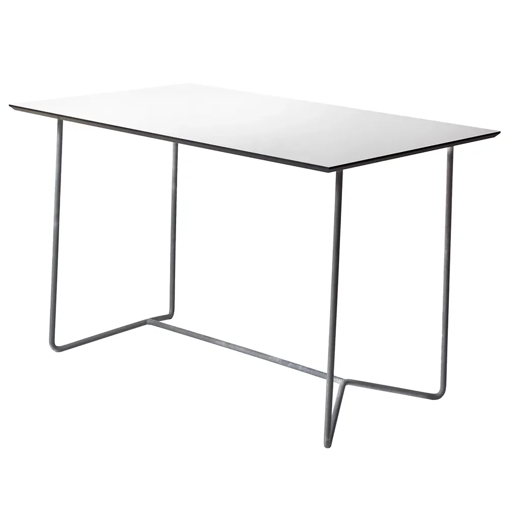 Grythyttan Stålmöbler, High Tech Bord 70 X 110Cm  Vit laminat/Varmförzinkat stativ