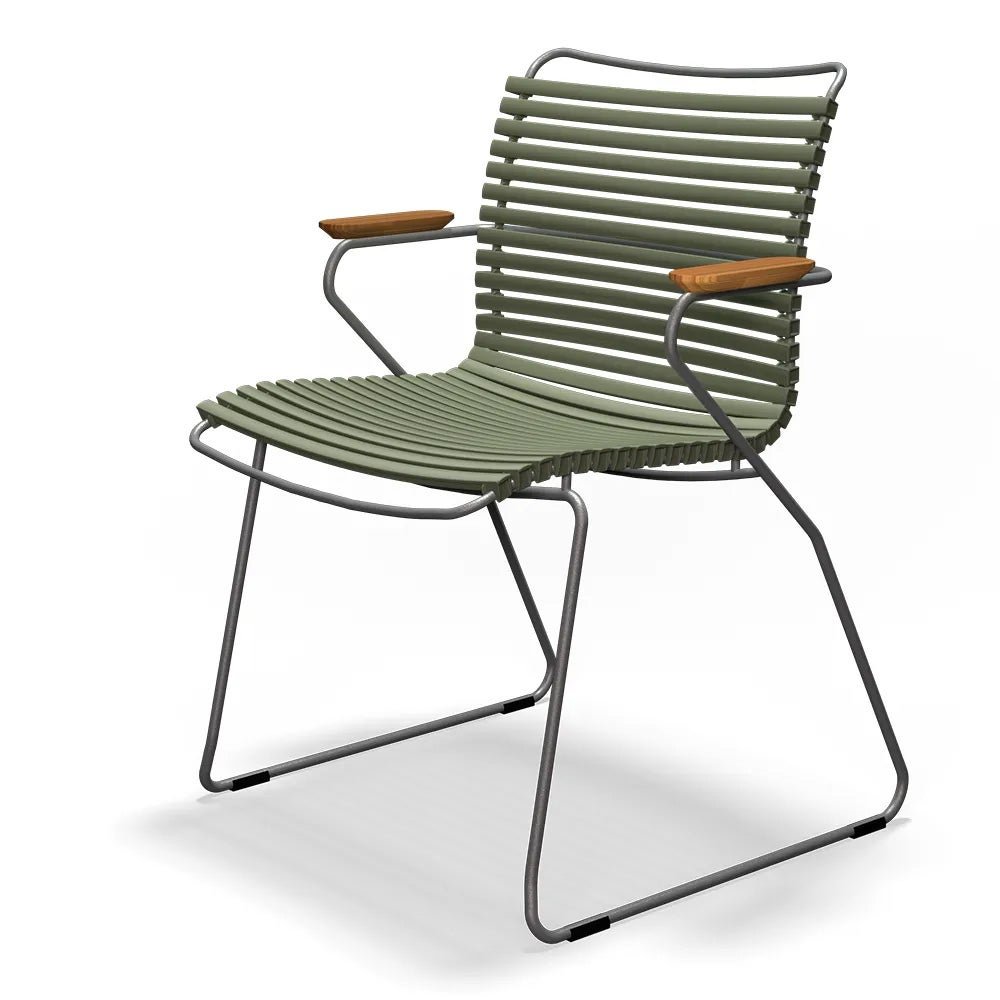 Houe, Click karmstol olivgrön aluminium