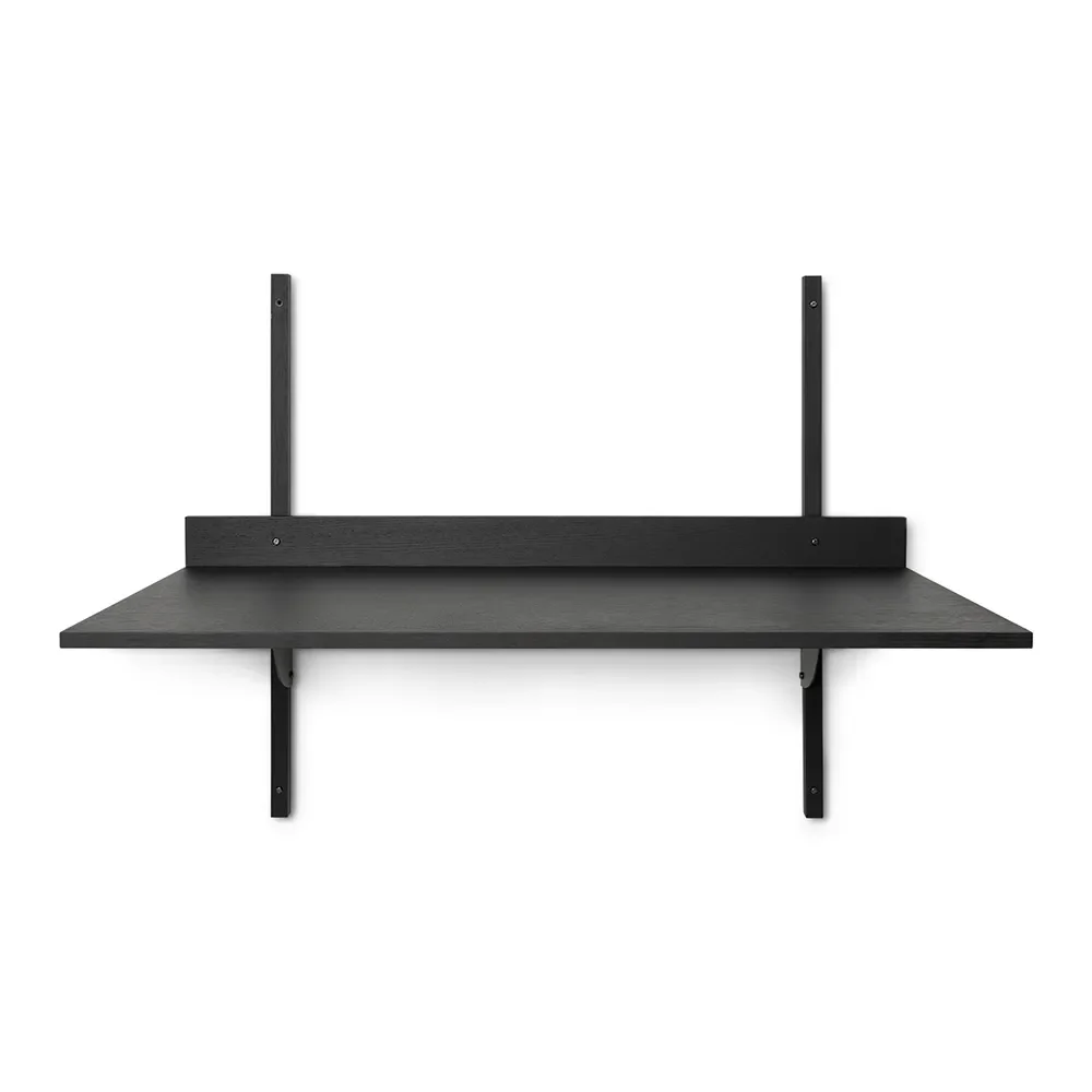 Ferm Living, Sector Väggmonterat Skrivbord - Black Ash/Black Brass