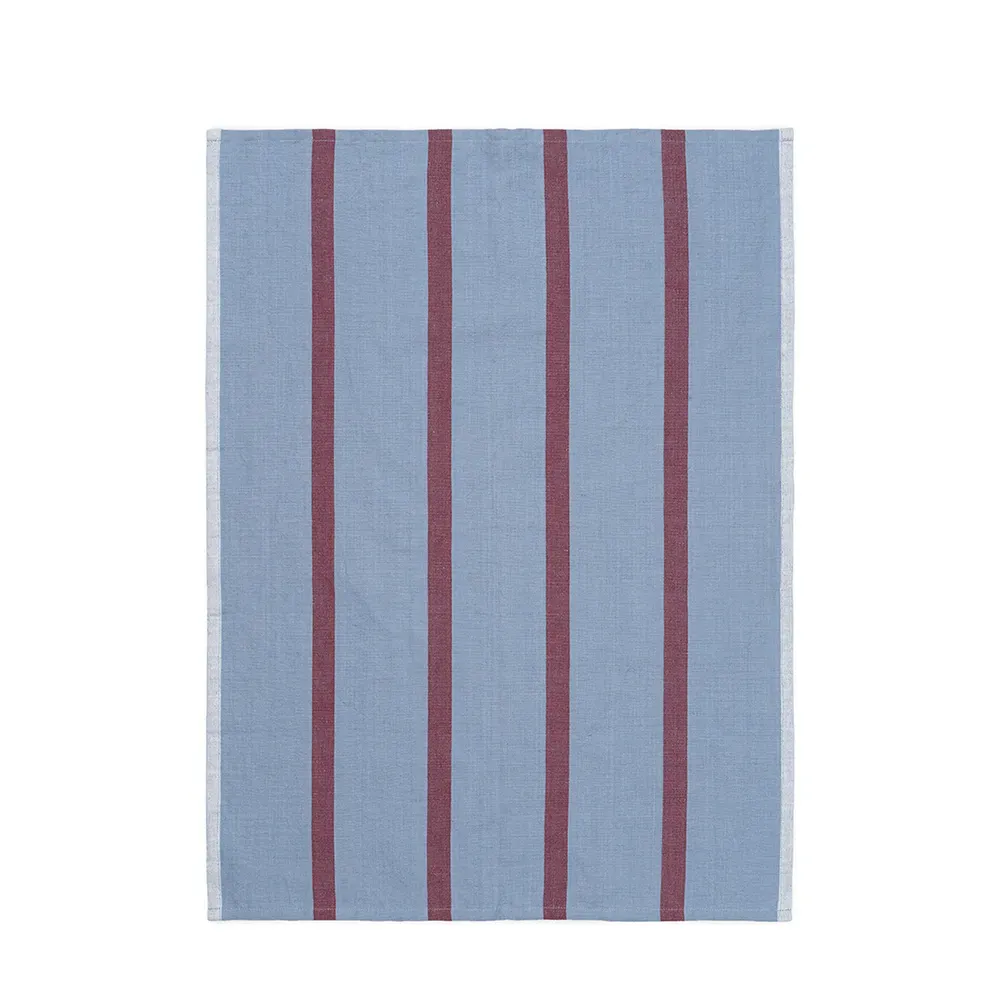 Ferm Living, Kökshandduk Hale  Faded Blue/Burgundy