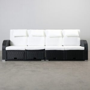 Comfort Garden 4-sits trädgårdssoffa svart / vit