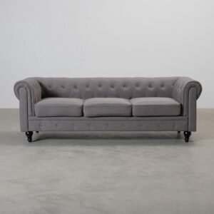 Chesterfield 3-sits soffa grå