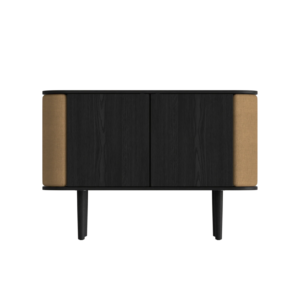 Umage Treasures 2-dörrars skåp svartbetsad ek / Sugar Brown.