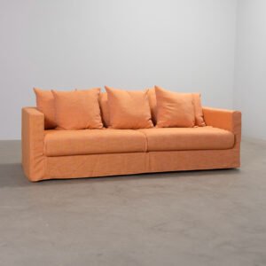 Take Two by Mjuk Margot 3-sitssoffa med utbytbar klädsel blå & orange