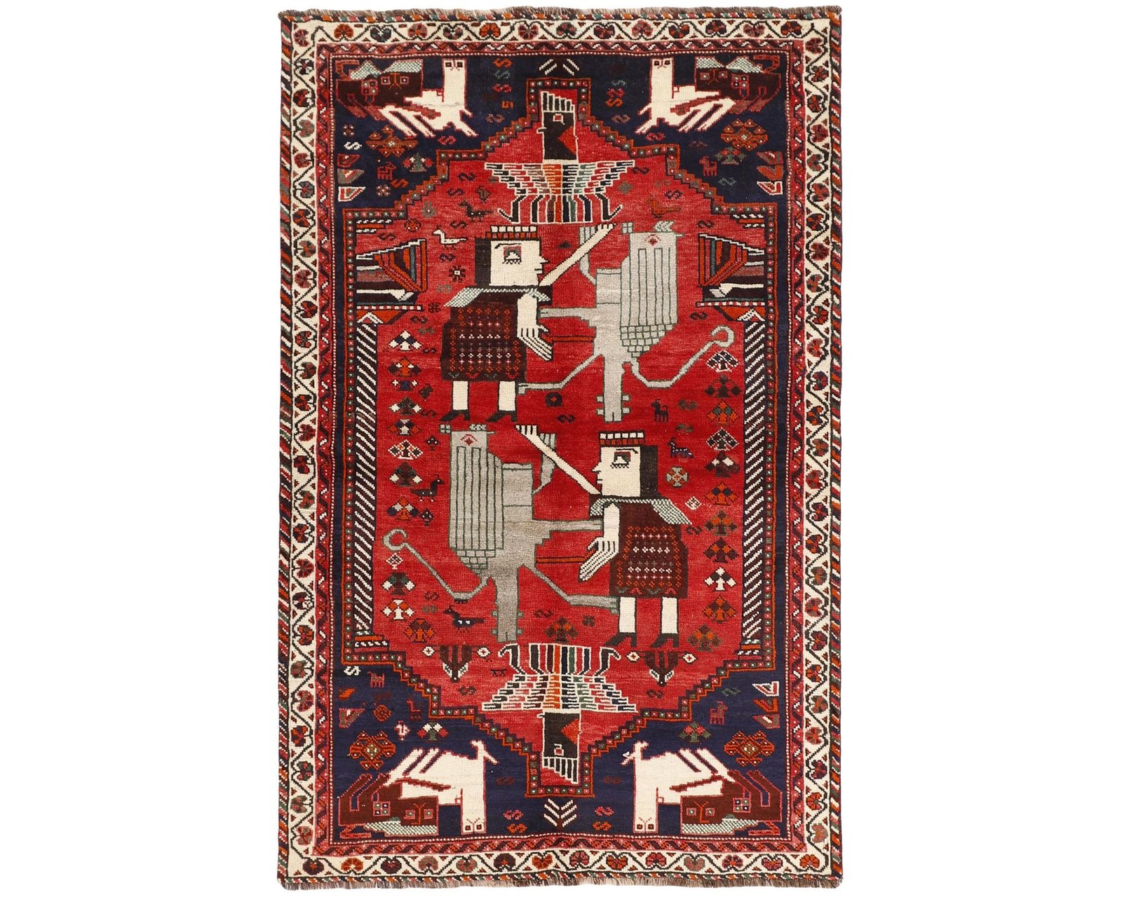 Old Figural Kashghai orientalisk matta 160 x 245 cm