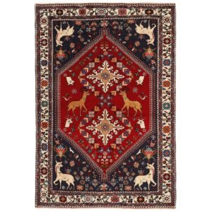 Old Figural Kashghai orientalisk matta 130 x 189 cm