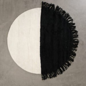 Woven Works Arc ullmatta ø 200 cm vit / svart