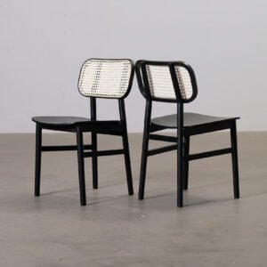 FeelDesign Rita matstol svart / rotting, set om 2