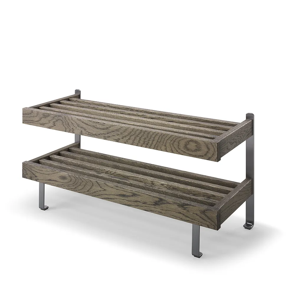 Oscarssons Möbel, Nadja Skohylla 80 cm Rökt Ek/Slipat stål