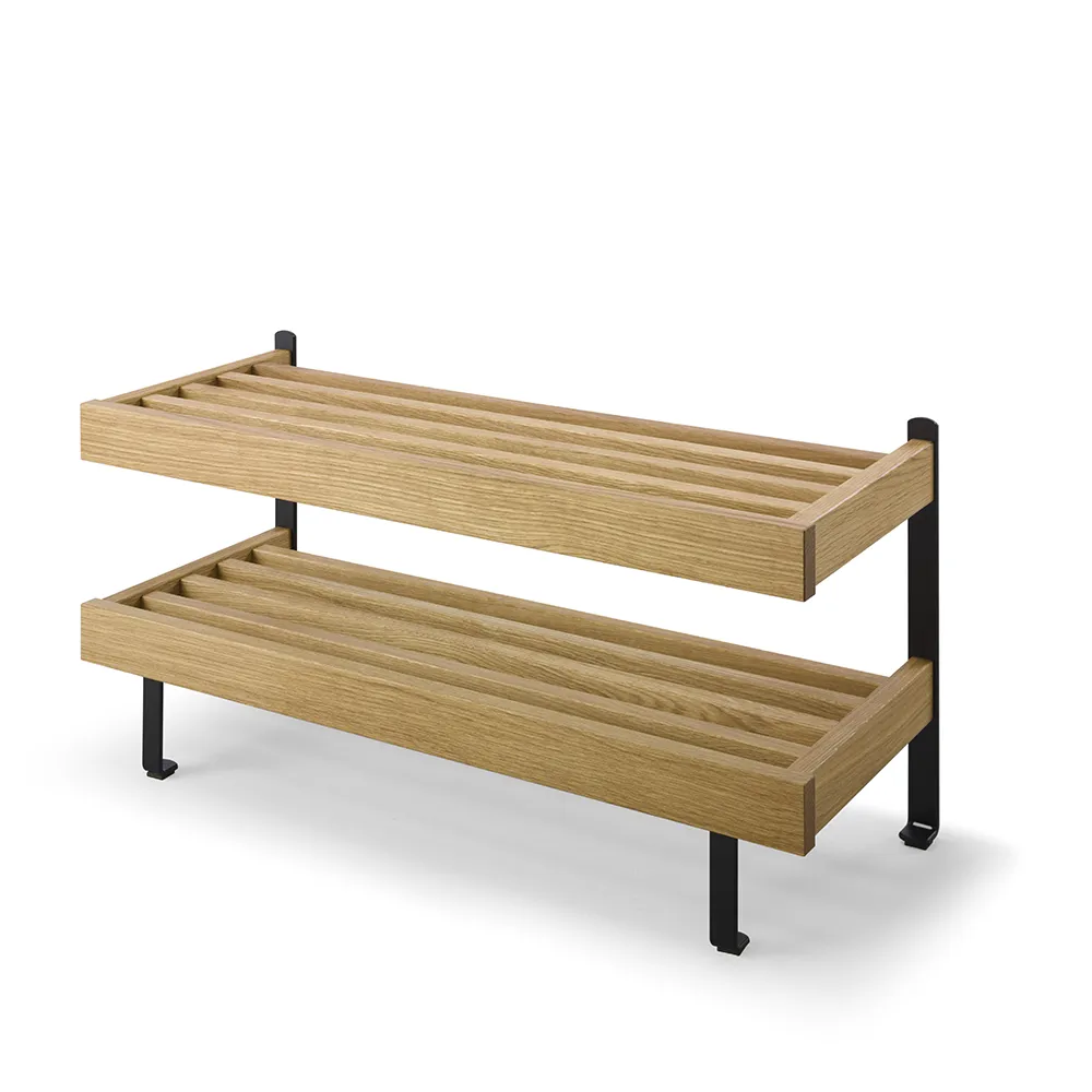 Oscarssons Möbel, Nadja Skohylla 80 cm Oljad Ek/Mattsvart stål