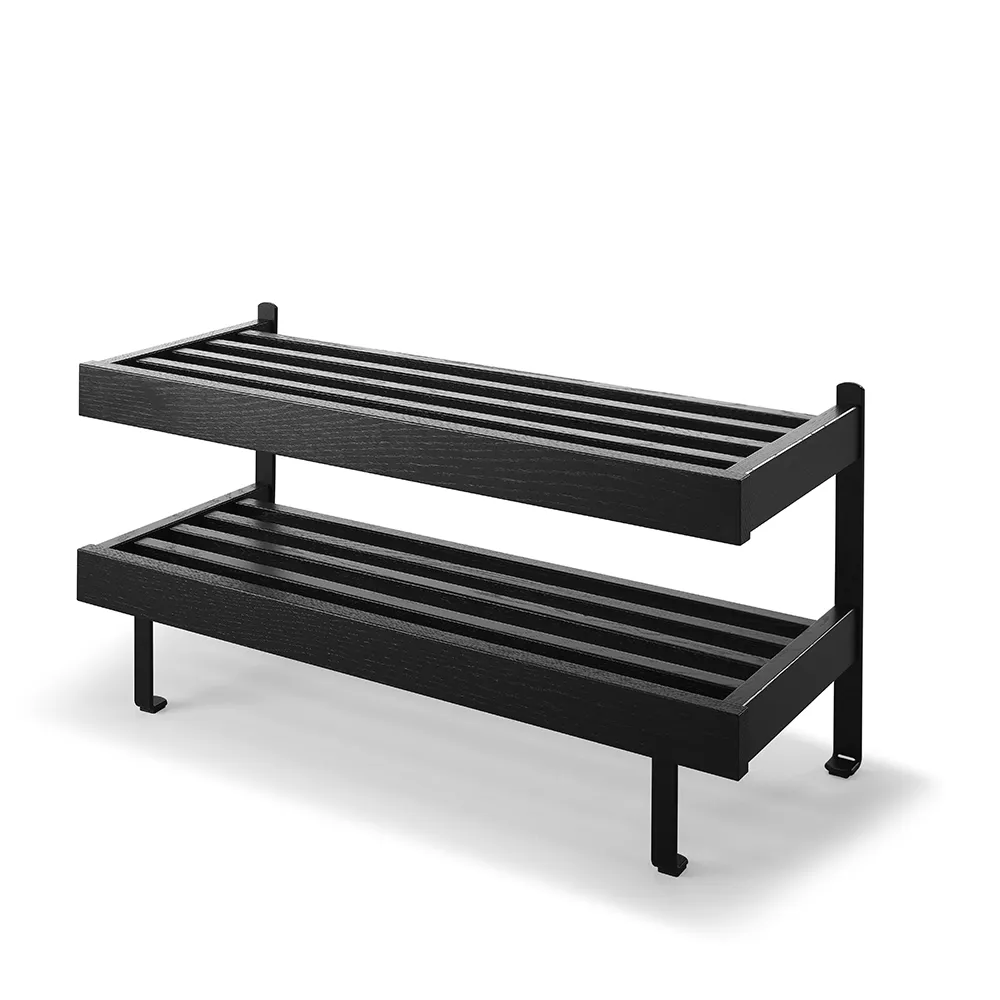 Oscarssons Möbel, Nadja Skohylla  80 cm Svartbetsad Ek/Mattsvart stål