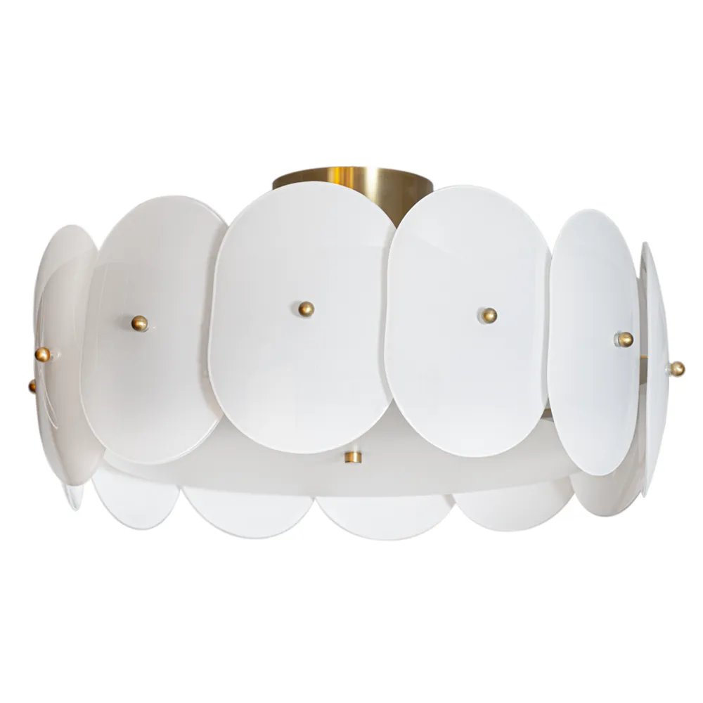 by Rydéns, Omlott plafond Ø53cm mässing/vit