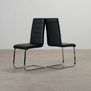 Cibus matstol i konstskinn svart, set om 2