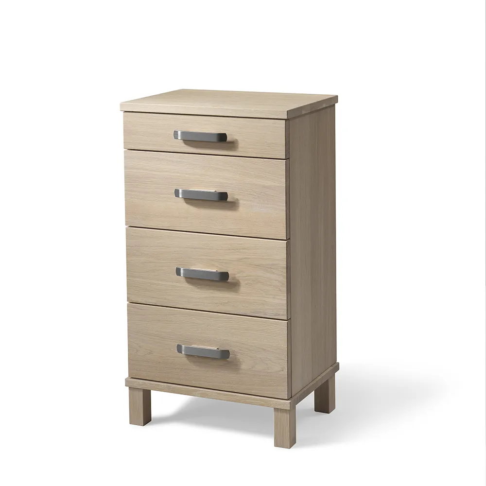 Oscarssons Möbel, Nadja Byrå H75 B40 Vitoljad Ek/Slipat stål