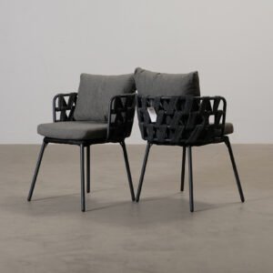 Utefåtölj grå, set om 2