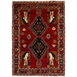 Old Figural Kashghai orientalisk matta 162 x 226 cm