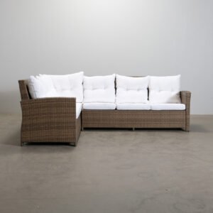 James trädgårdssoffa vit / brun