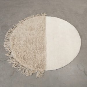 Woven Works Arc ullmatta ø 160 cm vit / beige