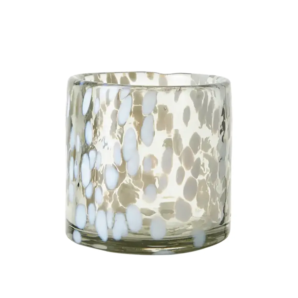 Affari of Sweden, PARTY Värmeljushållare S Vit/Isblå Ø9xH9cm