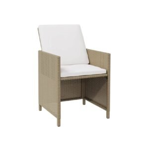 Trädgårdsstol beige / vit, set om 4