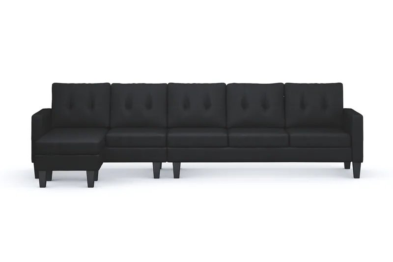 Vislanda 5-sits soffa med divan svart