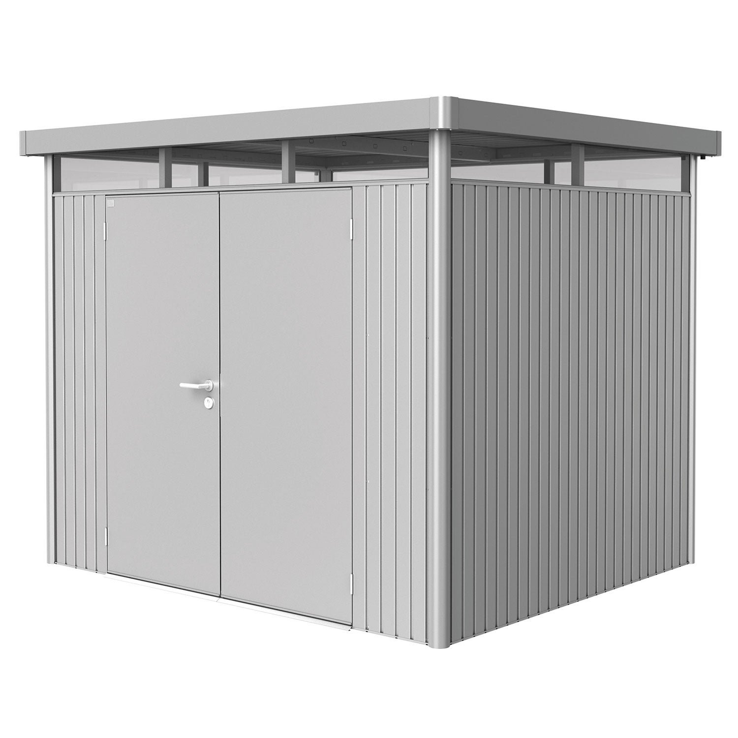 Biohort, Highline trädgårdsskjul dubbeldörr storlek h3 metallic silver