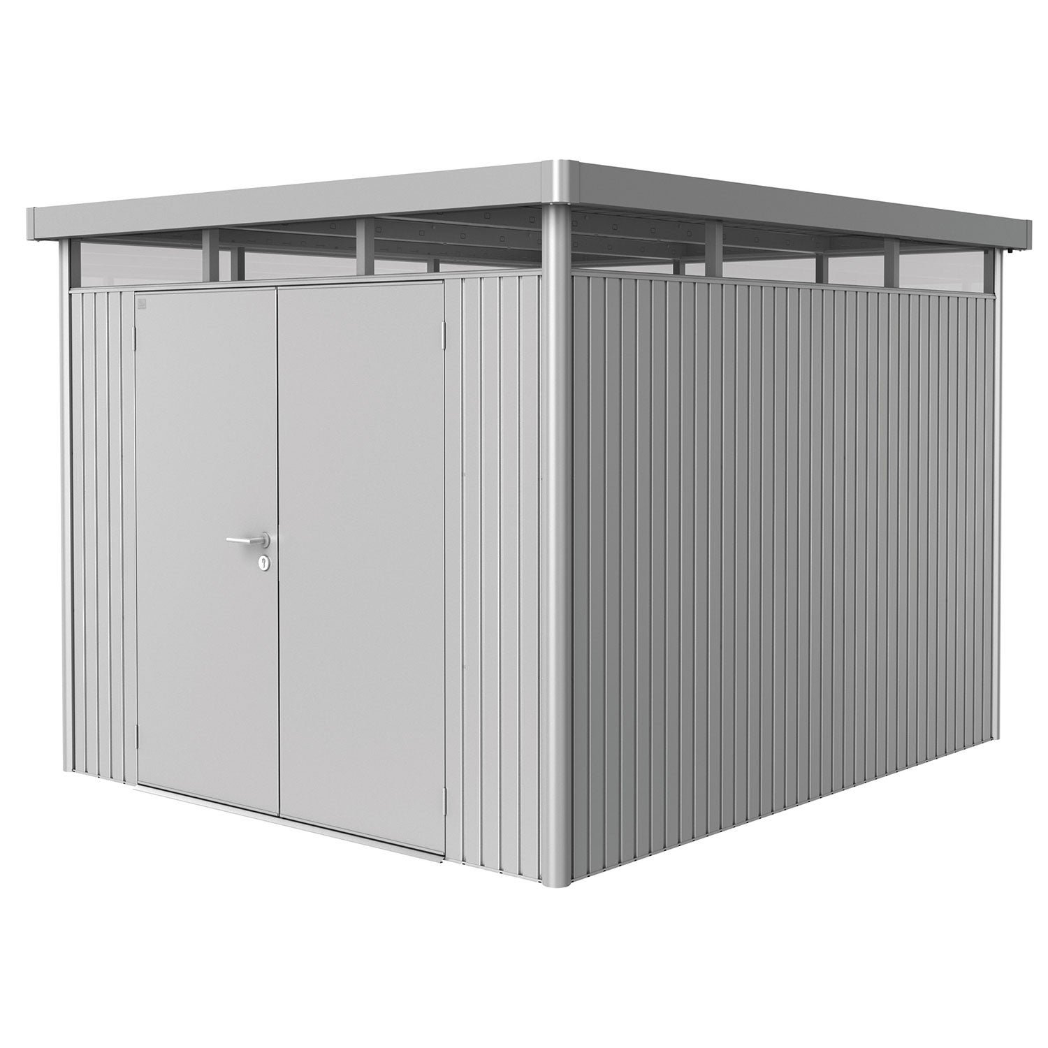 Biohort, Highline trädgårdsskjul dubbeldörr storlek h5 metallic silver