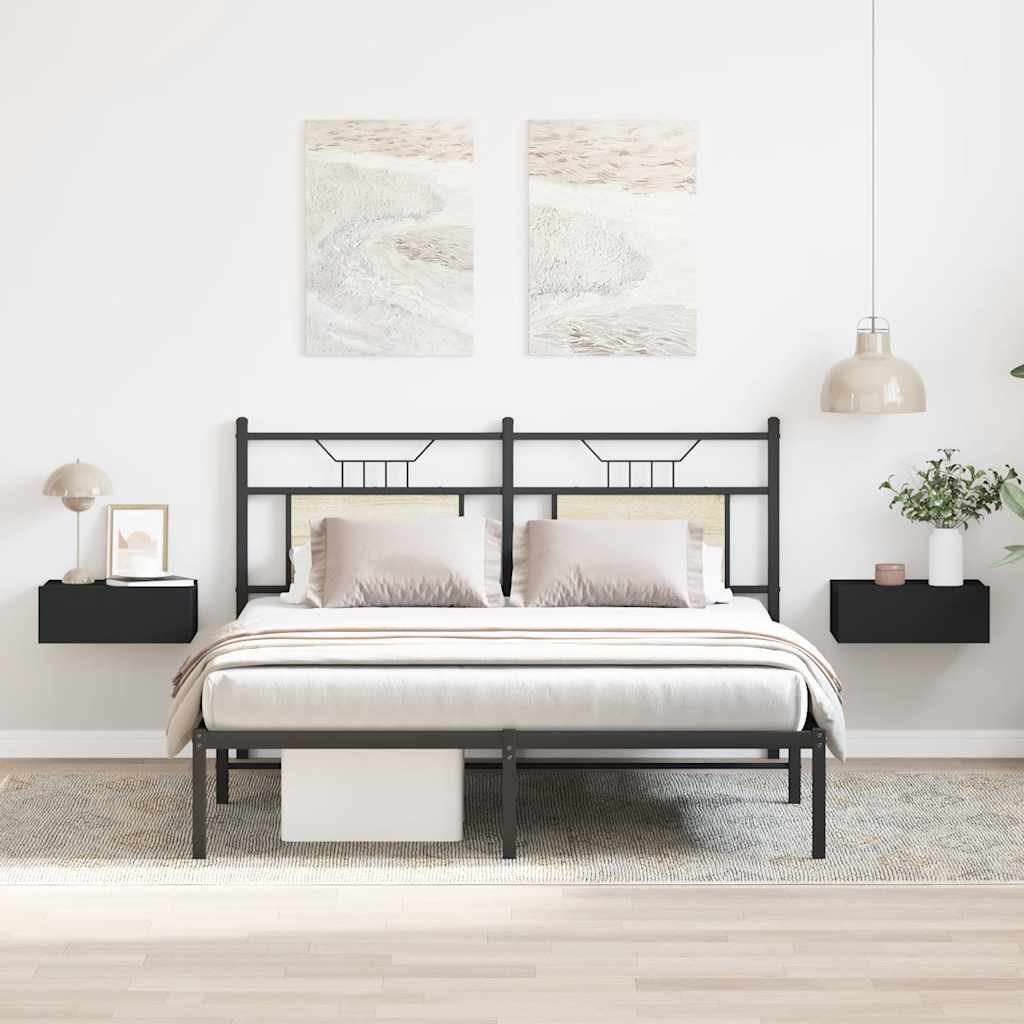 vidaXL Svävande sängbord 2 st svart 40x30x15 cm konstruerat trä