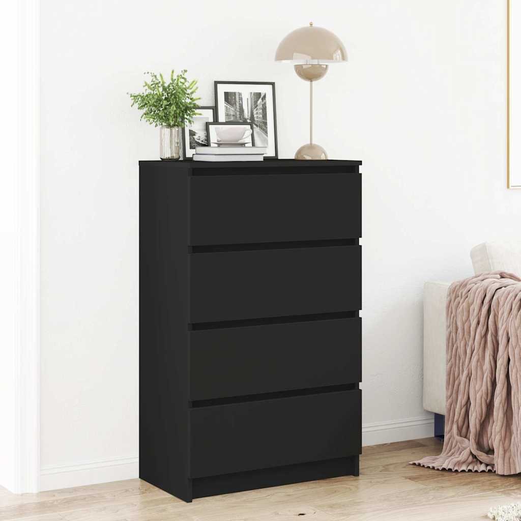 vidaXL Byrå svart 60x35x98,5 cm konstruerat trä