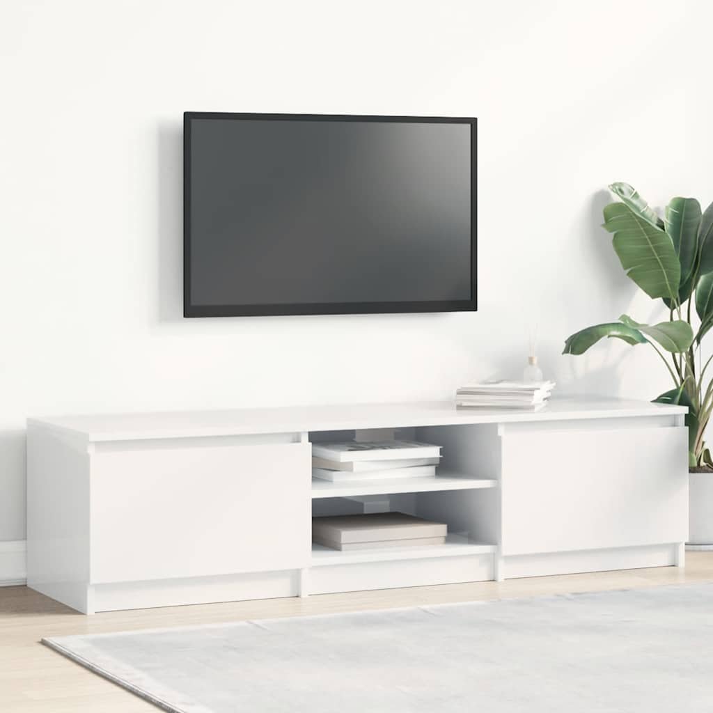 vidaXL TV-bänk vit högglans 140x40x35,5 cm konstruerat trä