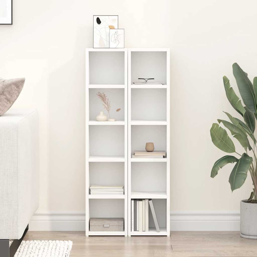 vidaXL CD-hyllor 2 st vit 21x16x93,5 cm konstruerat trä