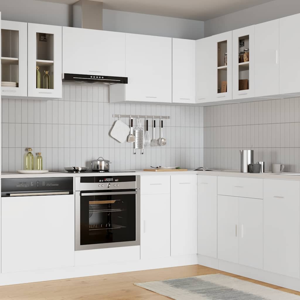 vidaXL Väggskåp med glasdörrar “Lyon” vit 60x31x60 cm konstruerat trä