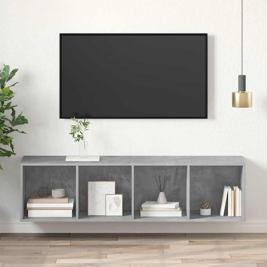 vidaXL Väggmonterat tv-skåp betonggrå 37x37x142,5 cm konstruerat trä