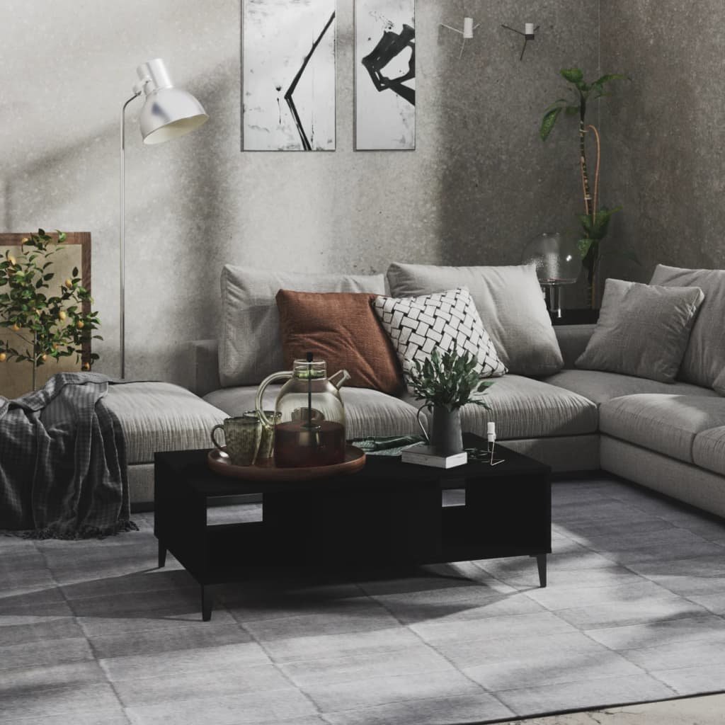 vidaXL Soffbord svart 103,5x60x35 cm konstruerat trä