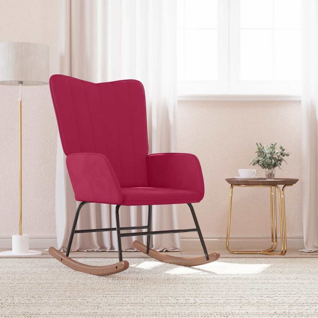 vidaXL Gungstol vinröd sammet