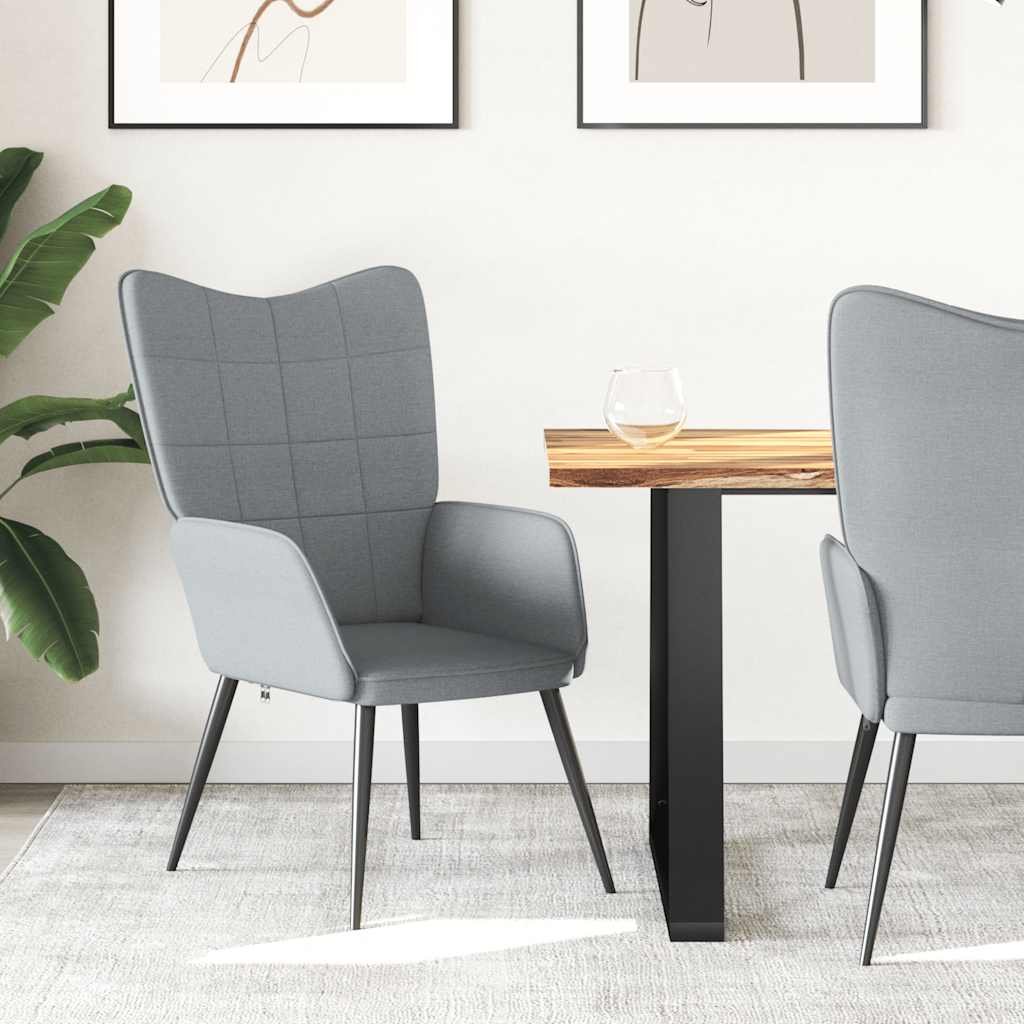 vidaXL Vilstol ljusgrå tyg