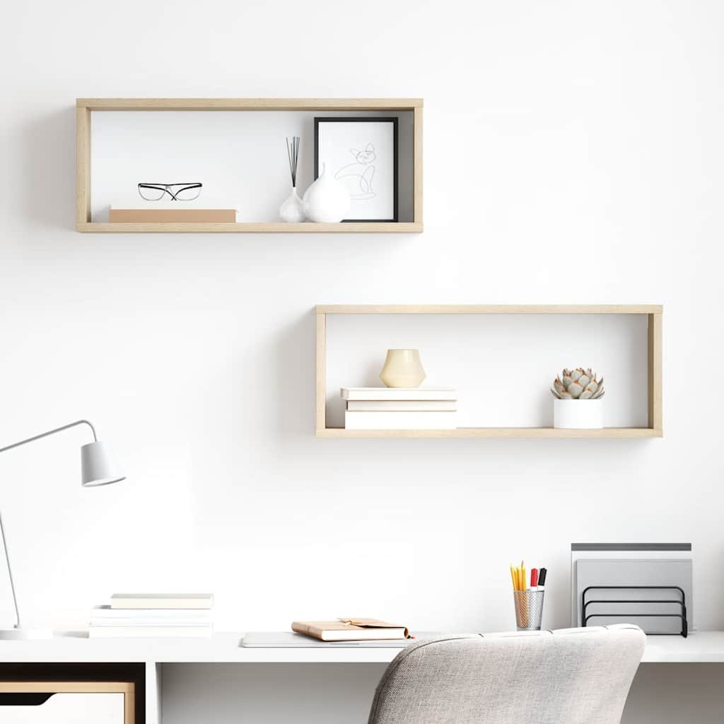 vidaXL Vägghyllor 2 st sonoma-ek 60x15x23cm konstruerat trä