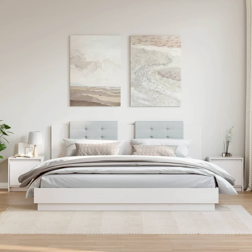 vidaXL Sängbord 2 st vit 40x30,5x40 cm massiv furu