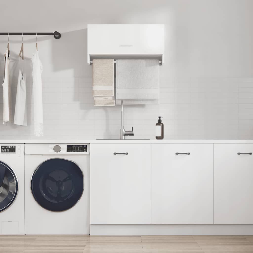 vidaXL Garderob vit 70x32,5x35 cm konstruerat trä