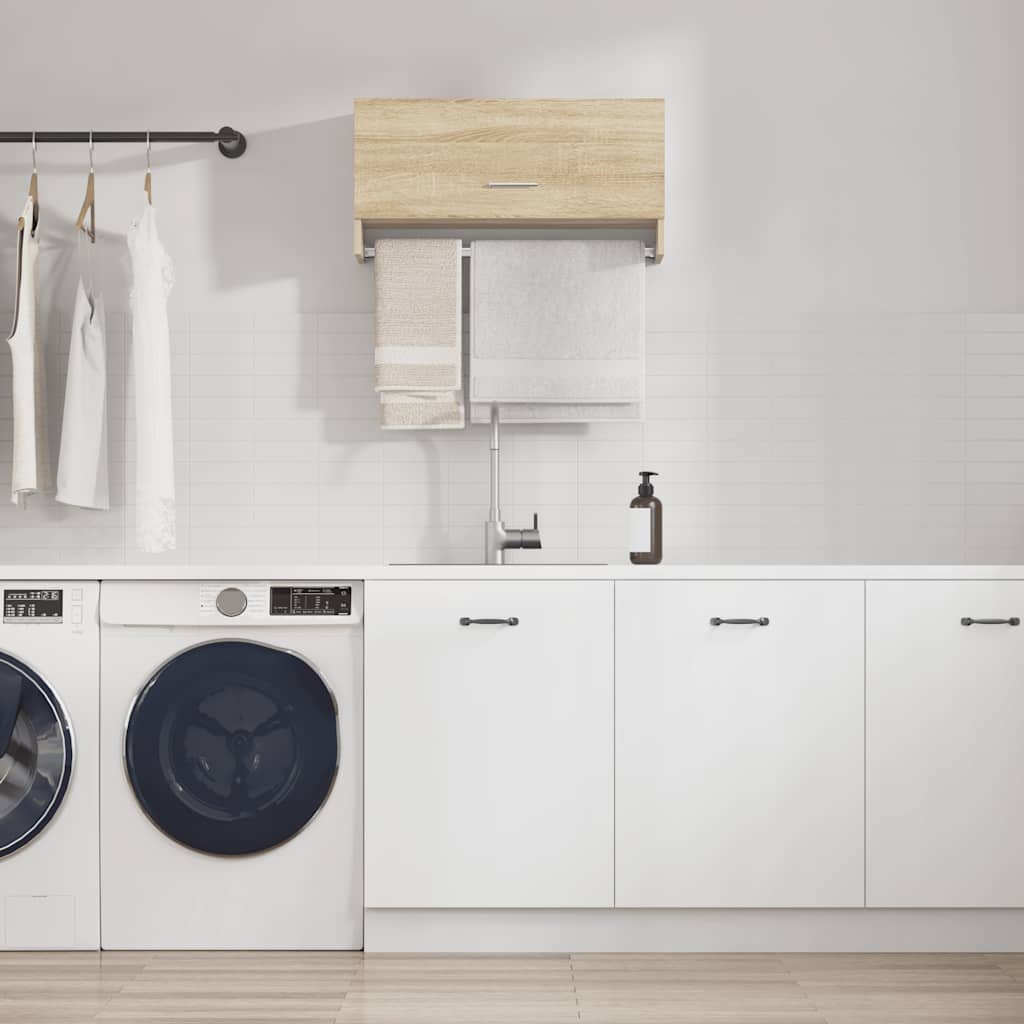 vidaXL Garderob sonoma-ek 70x32,5x35 cm konstruerat trä