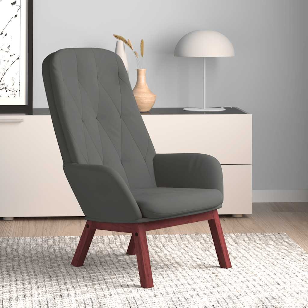 vidaXL Vilstol mörkgrå sammet