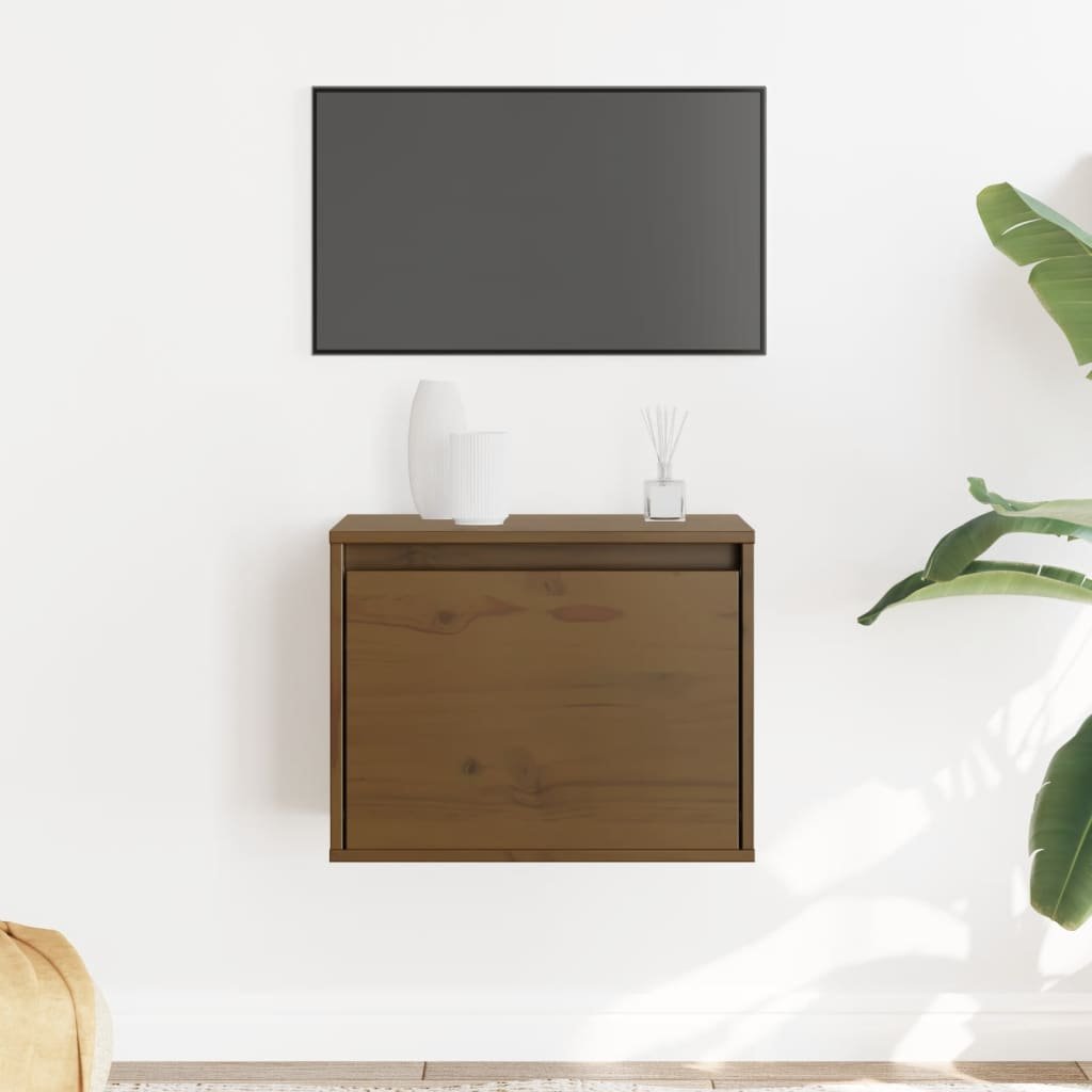 vidaXL Väggskåp honungsbrun 45x30x35 cm massiv furu