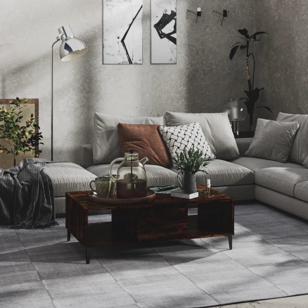 vidaXL Soffbord rökfärgad ek 103,5x60x35 cm konstruerat trä